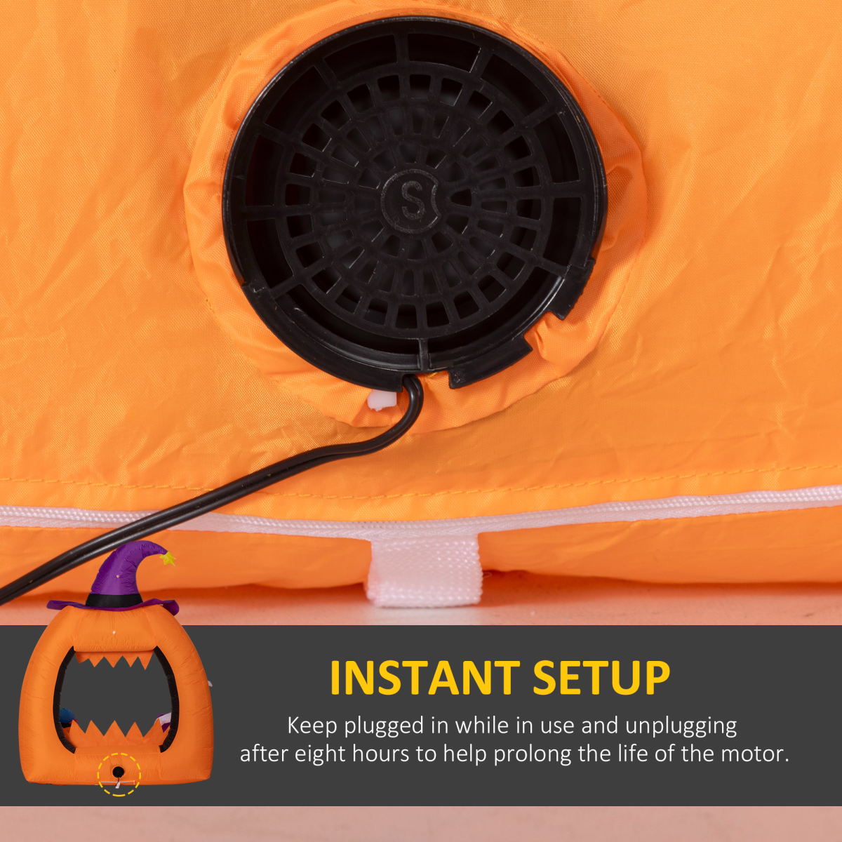 Outsunny 4.9FT Tall Halloween Inflatable Pumpkin Archway w/ Cute Ghost