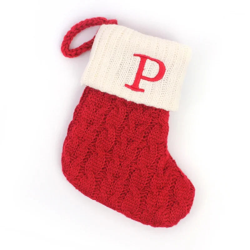 Mini Letter Knitted Christmas Stocking
