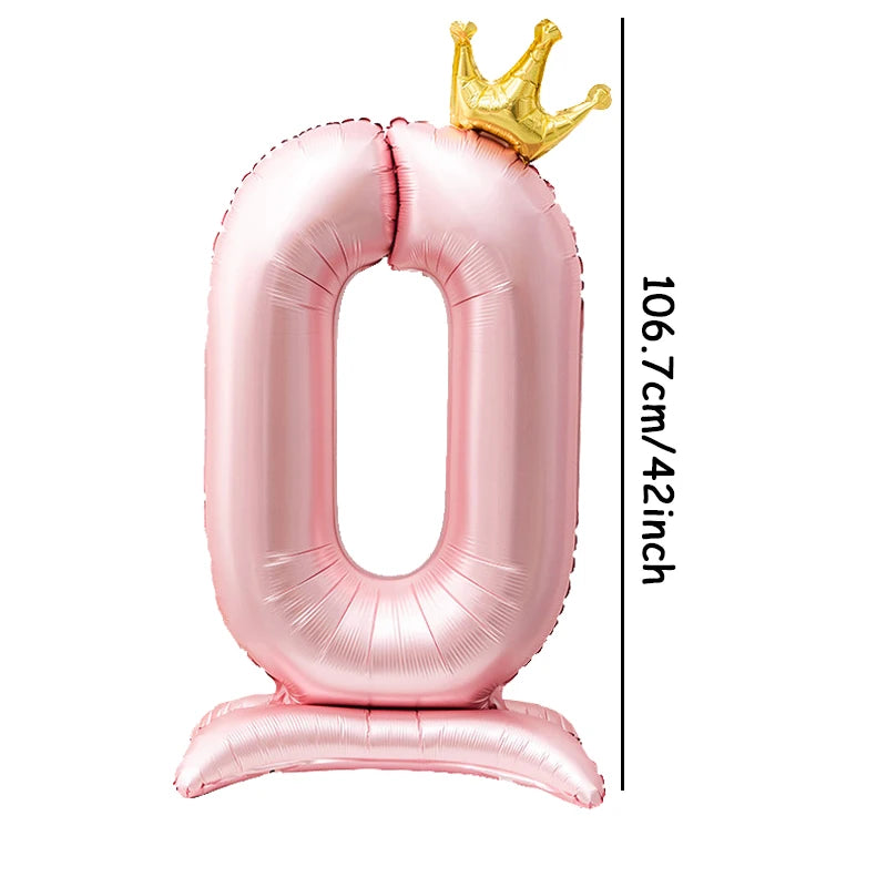 Standing Crown Number Balloon 42 inch