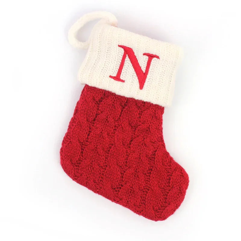 Mini Letter Knitted Christmas Stocking