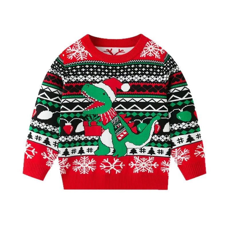 Kids Dinosaur Christmas Jumper