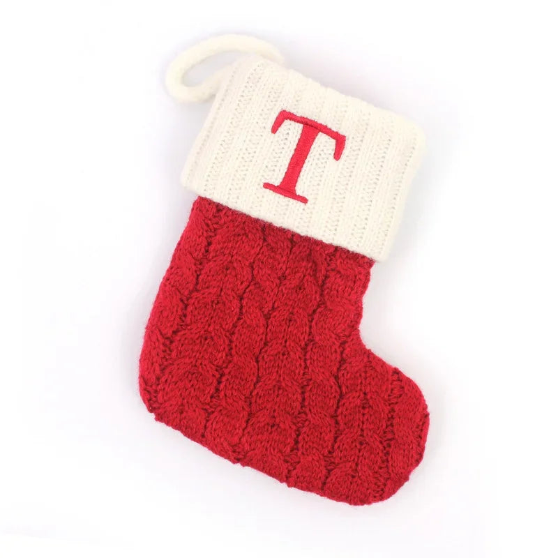 Mini Letter Knitted Christmas Stocking
