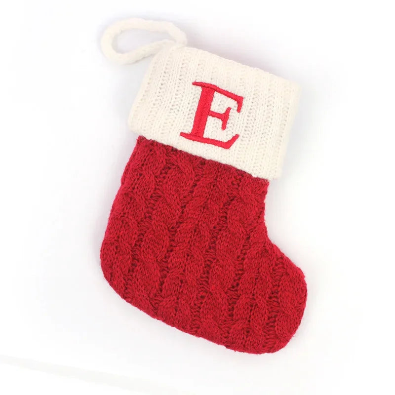 Mini Letter Knitted Christmas Stocking