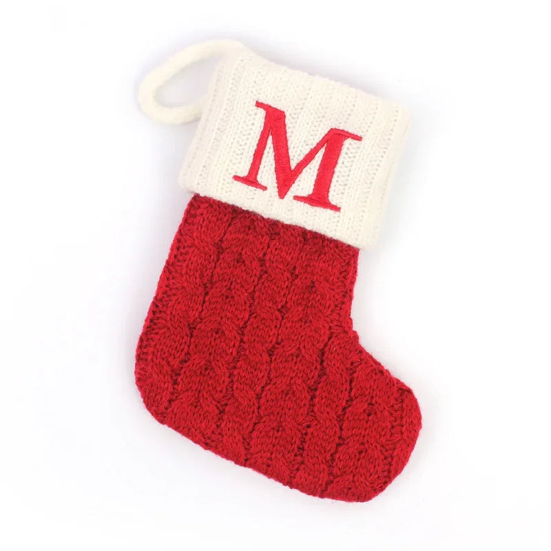 Mini Letter Knitted Christmas Stocking