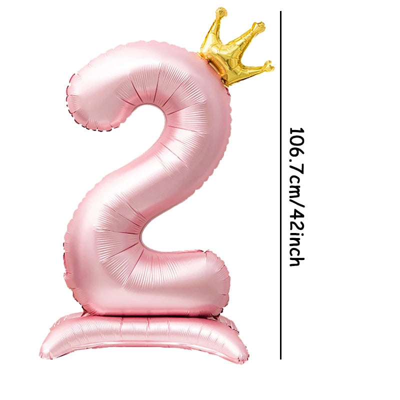 Standing Crown Number Balloon 42 inch