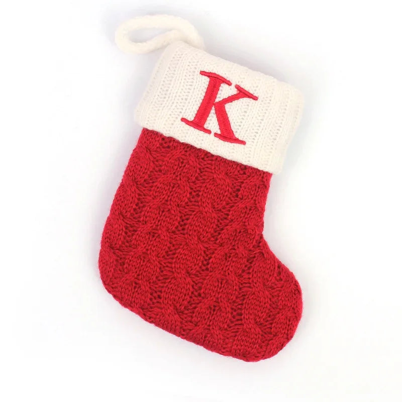 Mini Letter Knitted Christmas Stocking