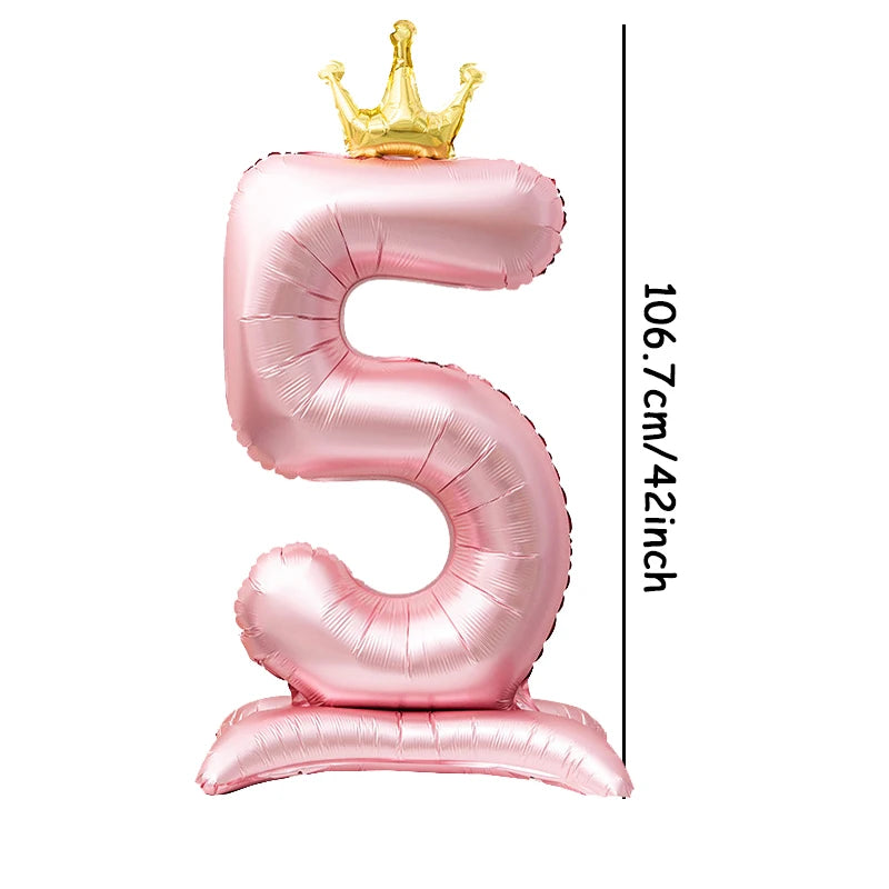 Standing Crown Number Balloon 42 inch