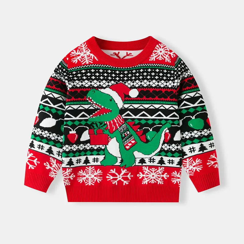 Kids Dinosaur Christmas Jumper