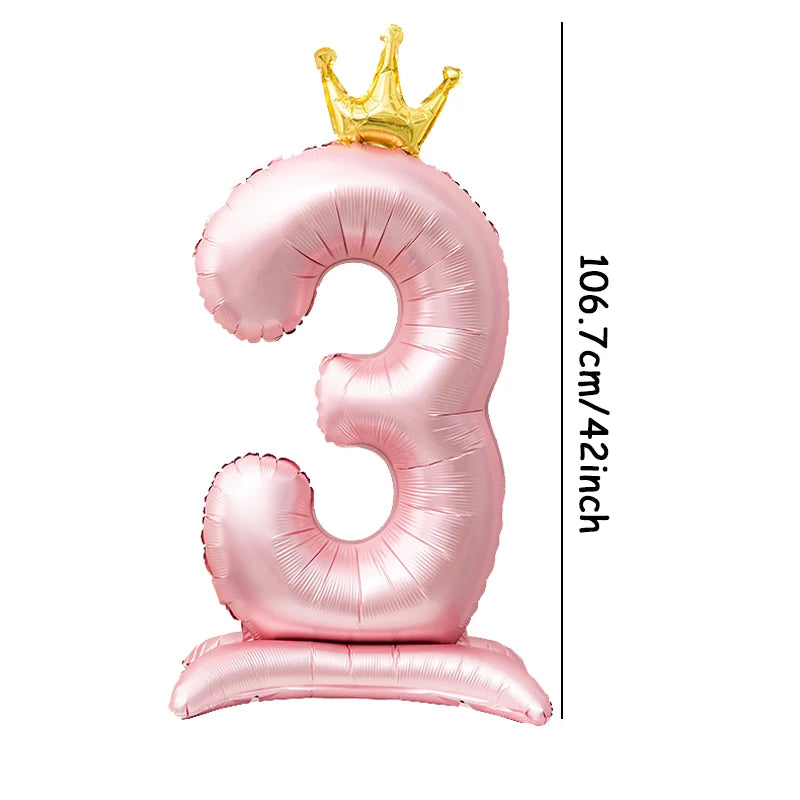 Standing Crown Number Balloon 42 inch