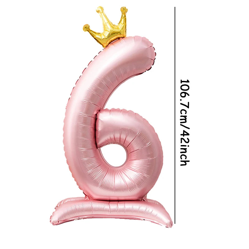 Standing Crown Number Balloon 42 inch