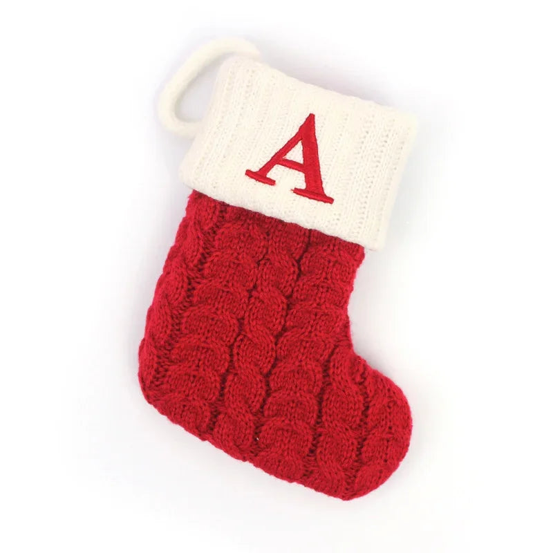 Mini Letter Knitted Christmas Stocking