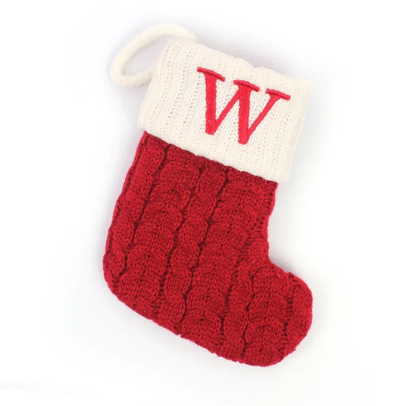 Mini Letter Knitted Christmas Stocking