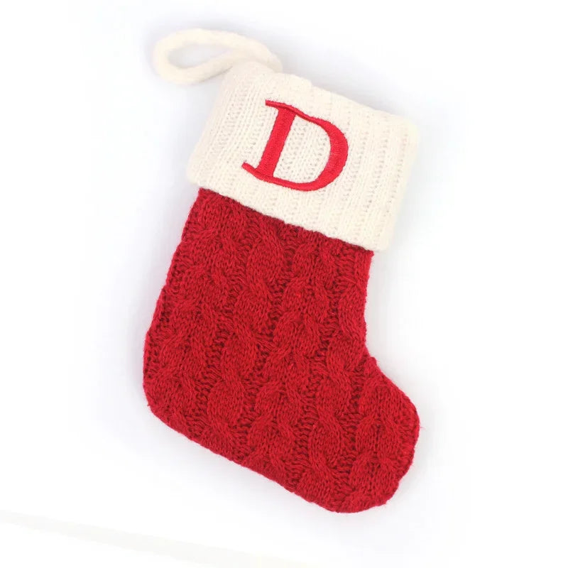 Mini Letter Knitted Christmas Stocking
