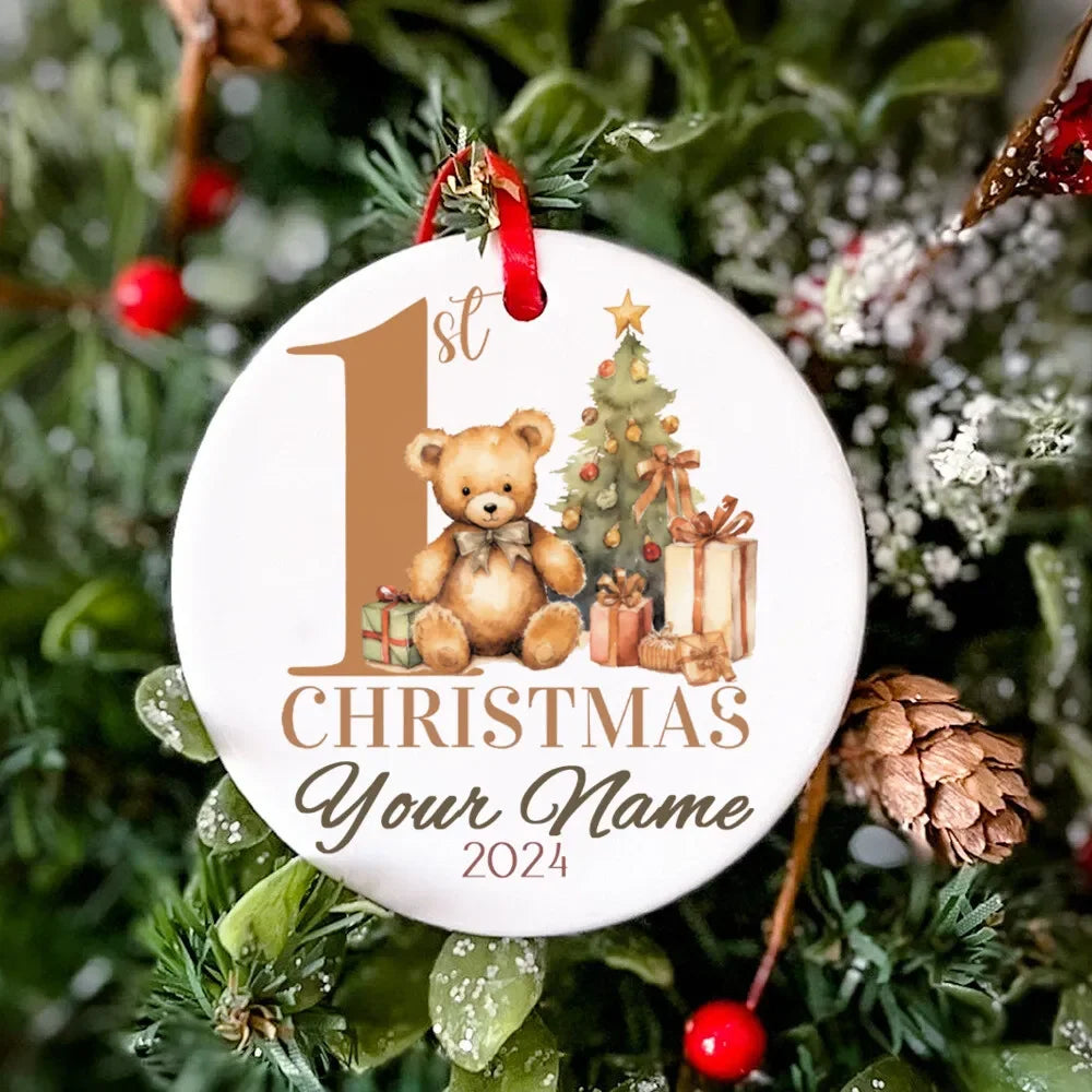 Personalised Baby's First Christmas Tree Decoration