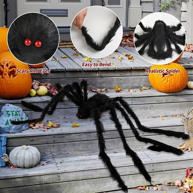 Halloween Giant Black Spider Decoration