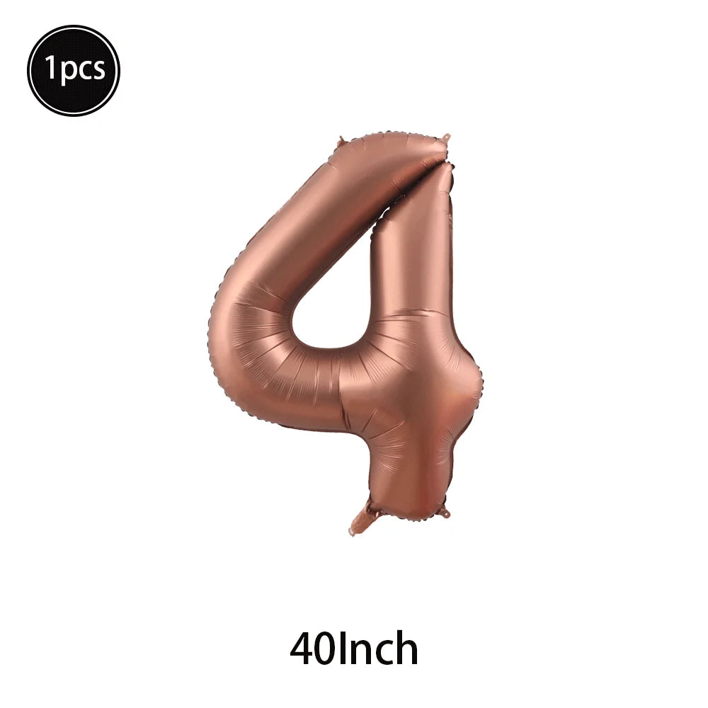 40 Inch Brown Number Balloon
