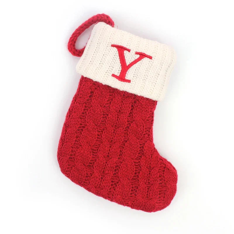 Mini Letter Knitted Christmas Stocking