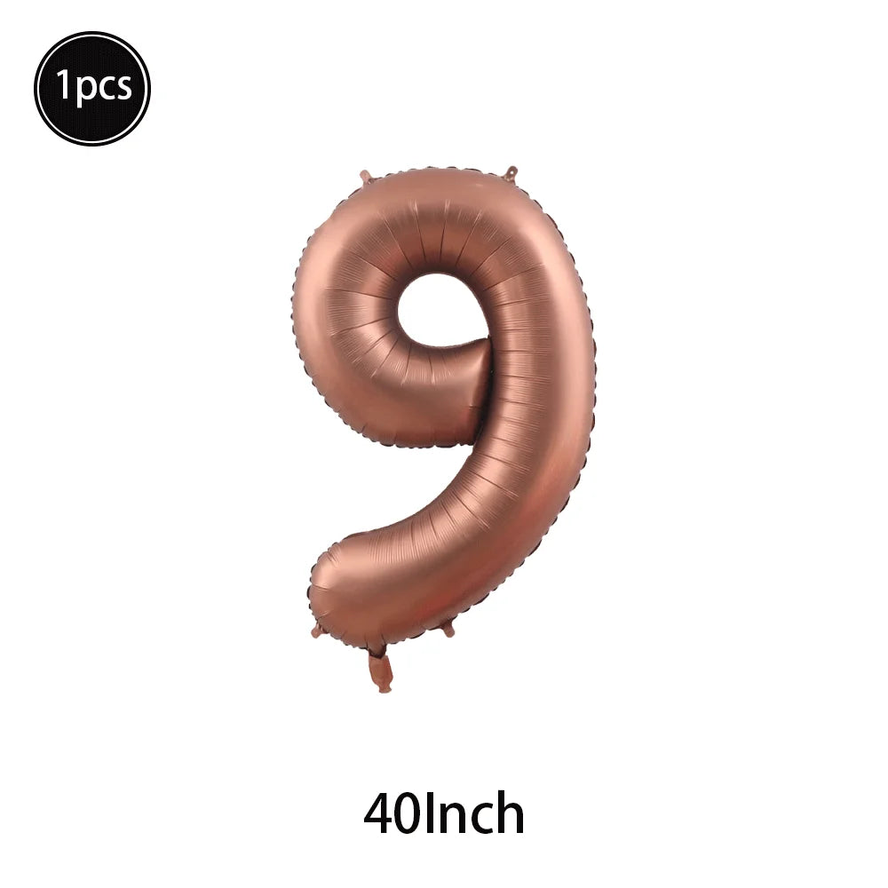 40 Inch Brown Number Balloon