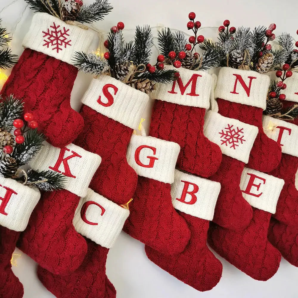 Mini Letter Knitted Christmas Stocking