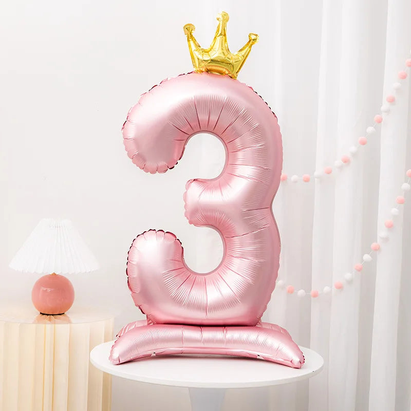 Standing Crown Number Balloon 42 inch