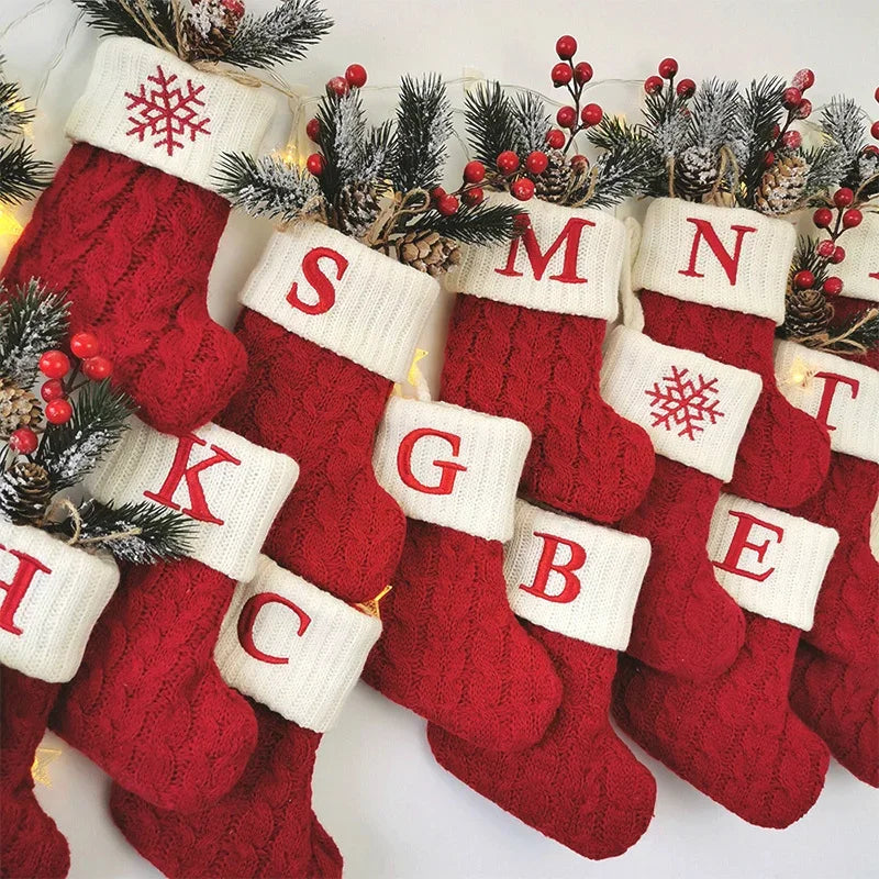 Mini Letter Knitted Christmas Stocking