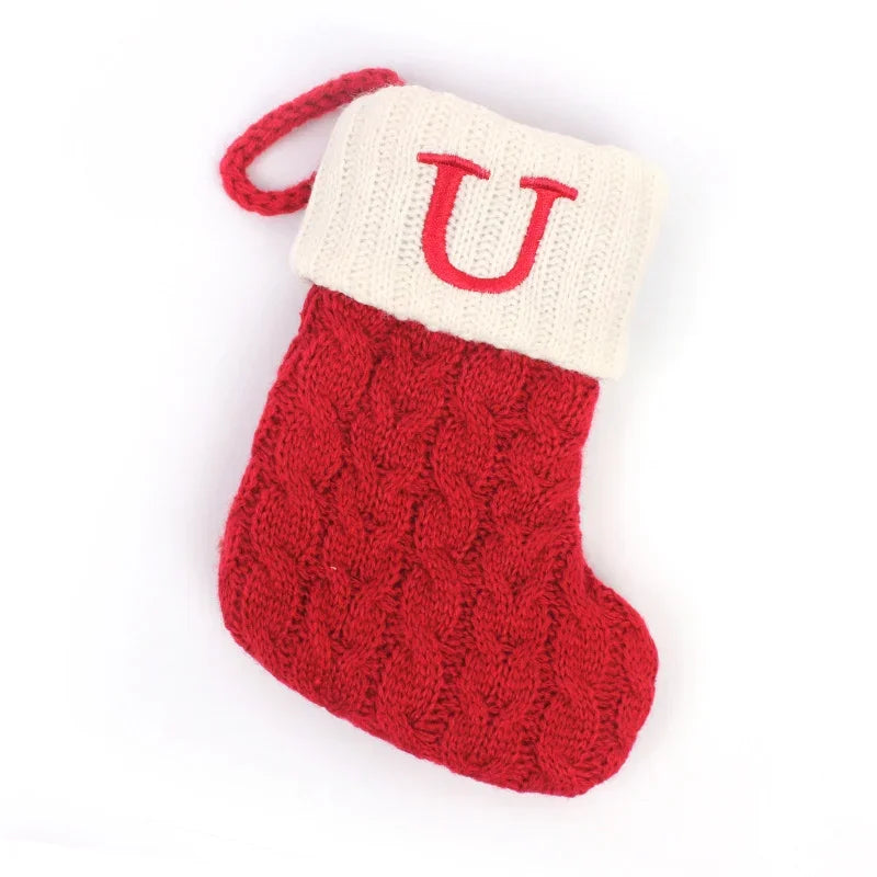 Mini Letter Knitted Christmas Stocking
