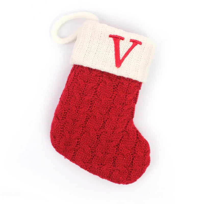 Mini Letter Knitted Christmas Stocking