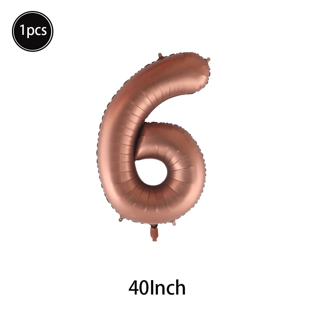 40 Inch Brown Number Balloon