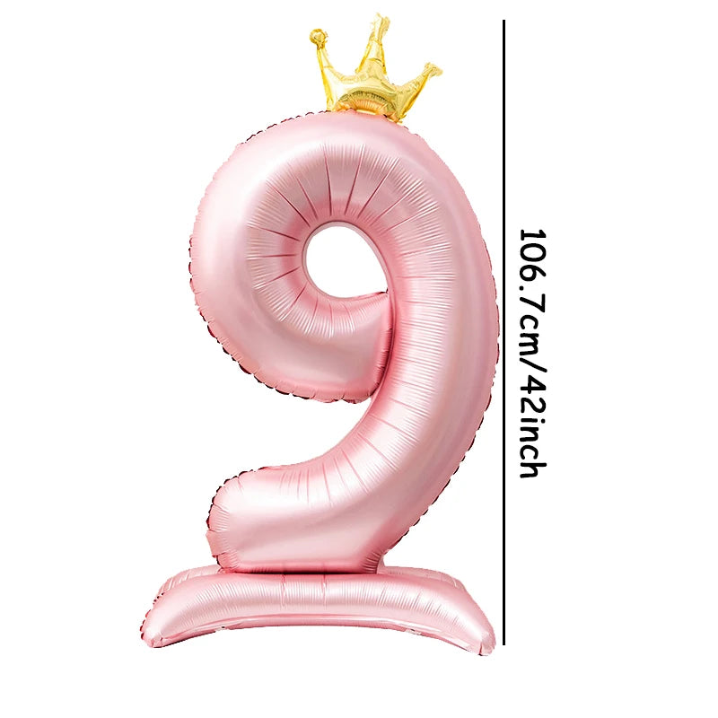 Standing Crown Number Balloon 42 inch