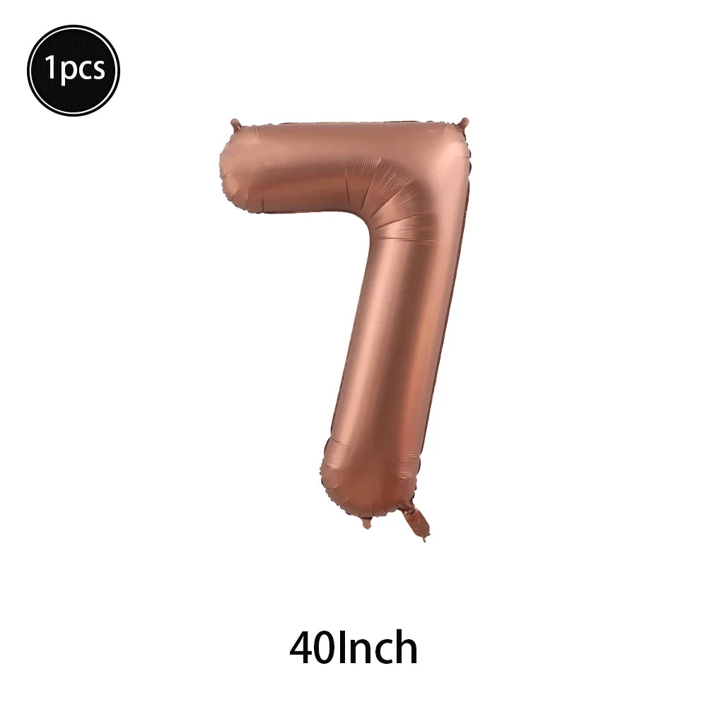 40 Inch Brown Number Balloon