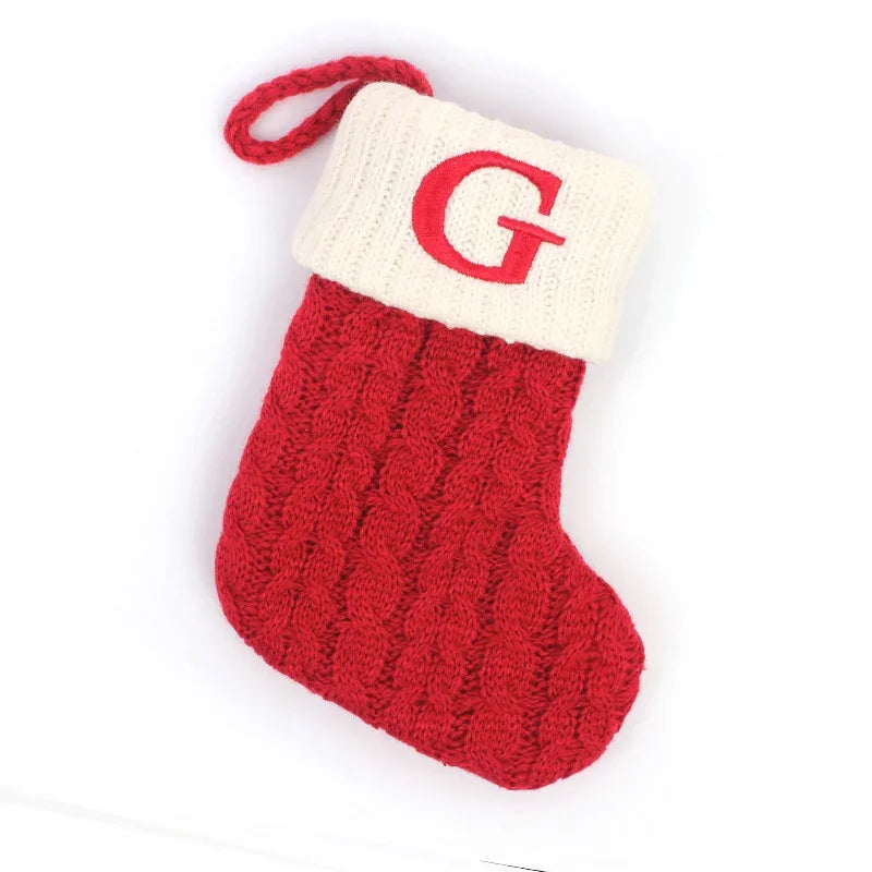 Mini Letter Knitted Christmas Stocking