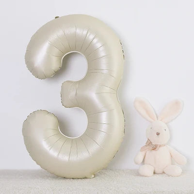 Cream 40inch Number Balloon