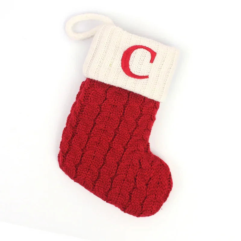 Mini Letter Knitted Christmas Stocking