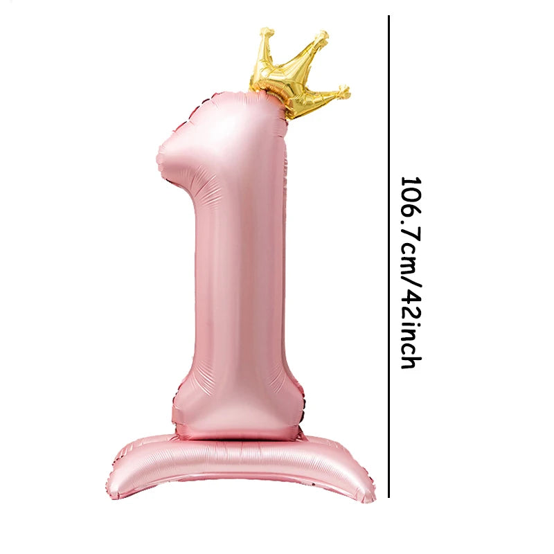 Standing Crown Number Balloon 42 inch