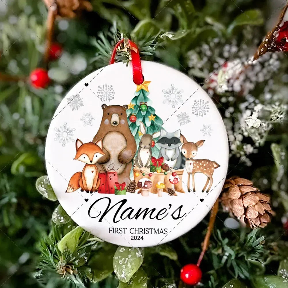 Personalised Baby's First Christmas Tree Decoration
