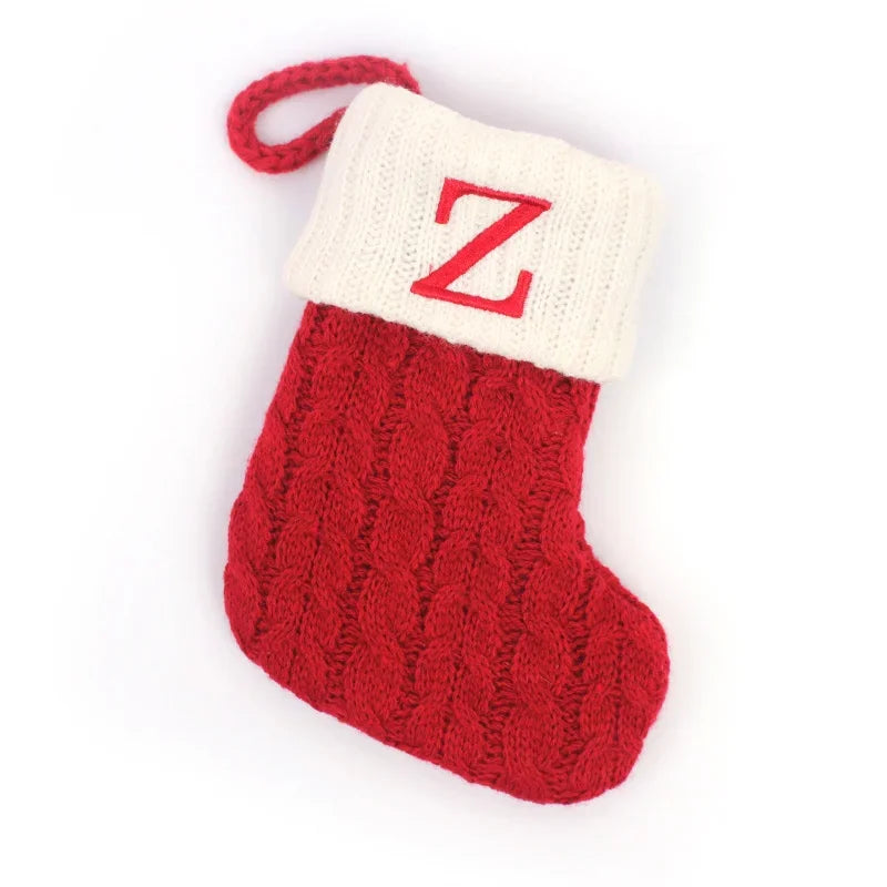 Mini Letter Knitted Christmas Stocking