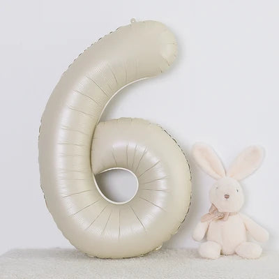 Cream 40inch Number Balloon