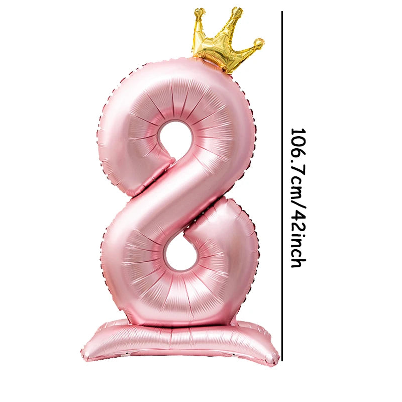 Standing Crown Number Balloon 42 inch