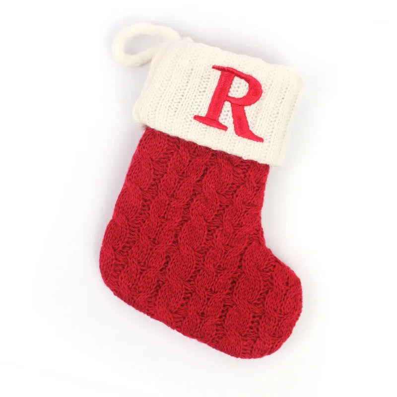 Mini Letter Knitted Christmas Stocking