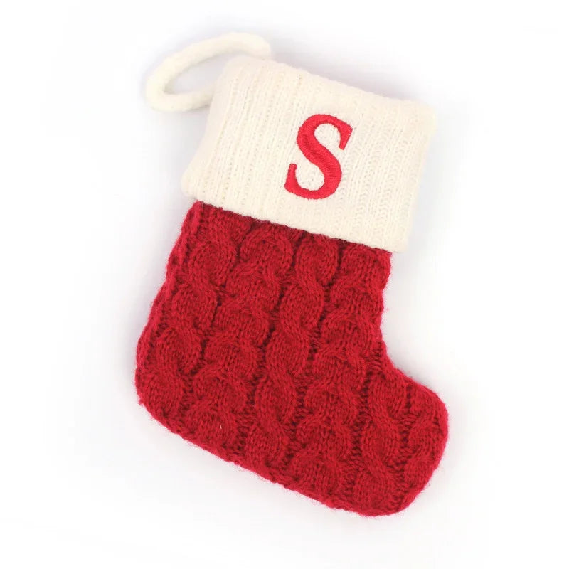 Mini Letter Knitted Christmas Stocking