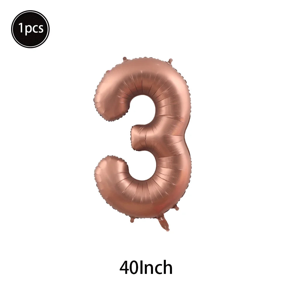 40 Inch Brown Number Balloon