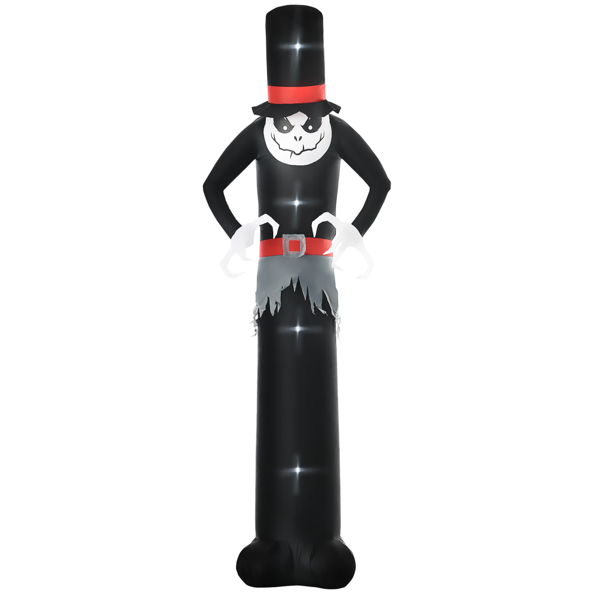 10ft Inflatable Halloween Skinny Ghost Tall Hat Blow-Up Outdoor LED Display