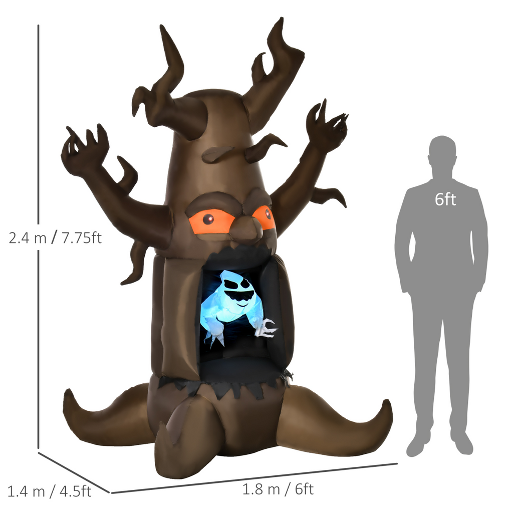 2.4m Inflatable Tree Floating Ghost Halloween Light