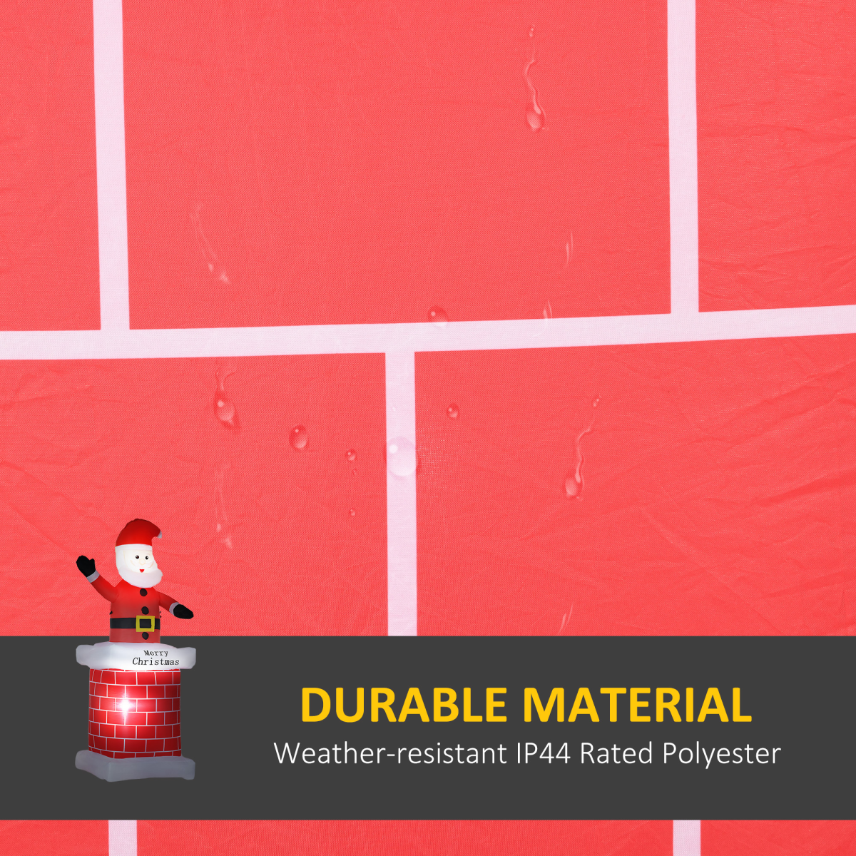 HOMCOM 7ft Christmas Inflatable Santa Claus from Chimney with LED Lights