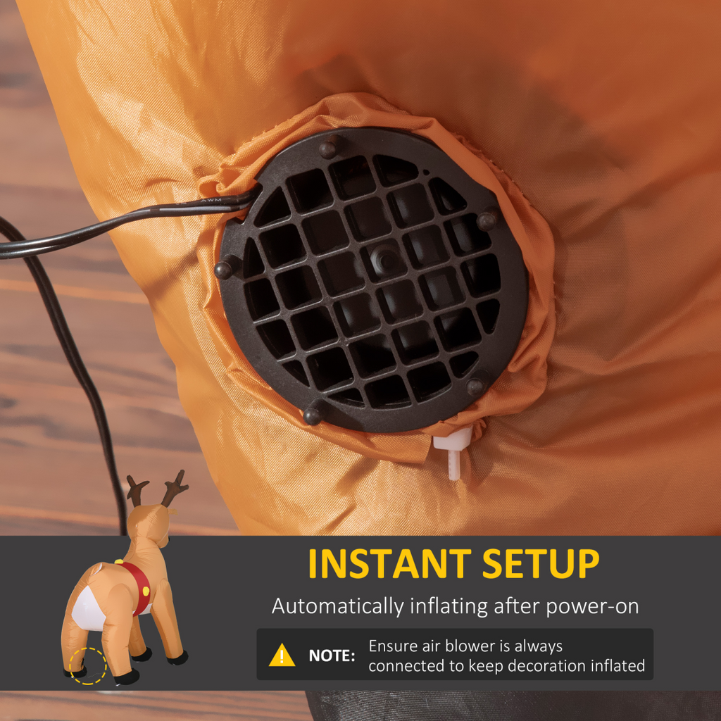 6ft Christmas Inflatable Reindeer Deco Xmas  Lights Indoor and Outdoor Animal