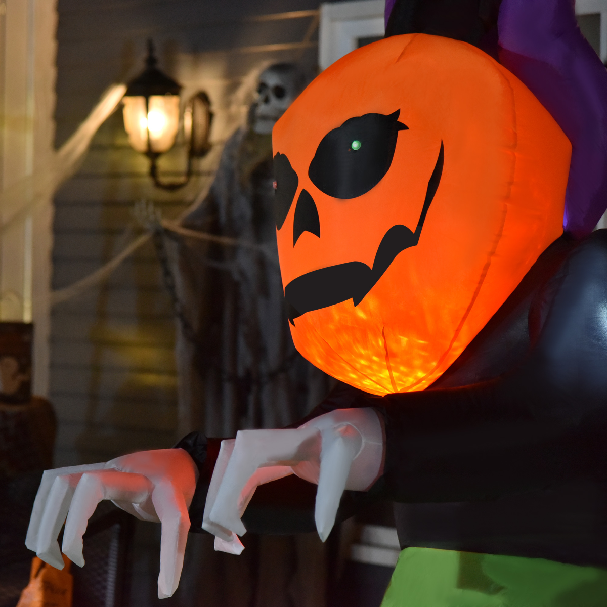 Halloween Pumpkin Ghost Inflatable LED Lighting Scary Ghoul Outdoor Kids Party