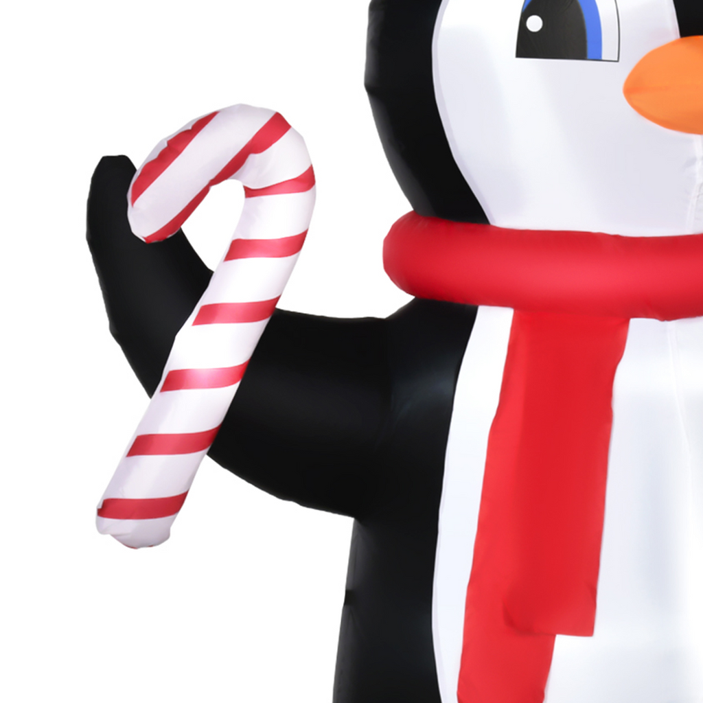 8ft Inflatable Christmas Penguin Holding Candy Cane Blow Up Outdoor Deco LED