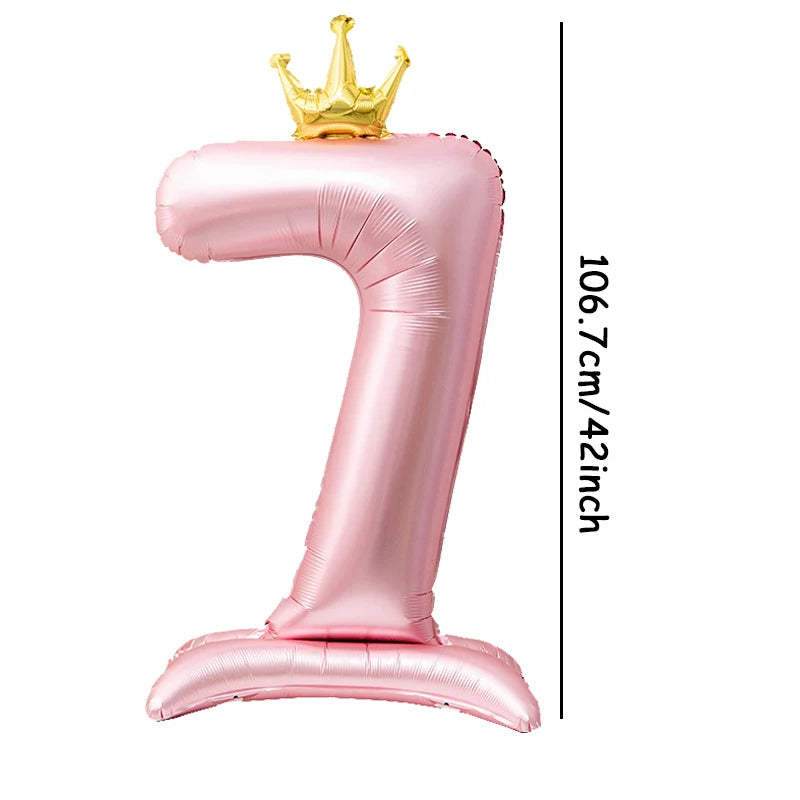 Standing Crown Number Balloon 42 inch