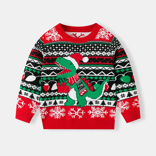 Kids Dinosaur Christmas Jumper