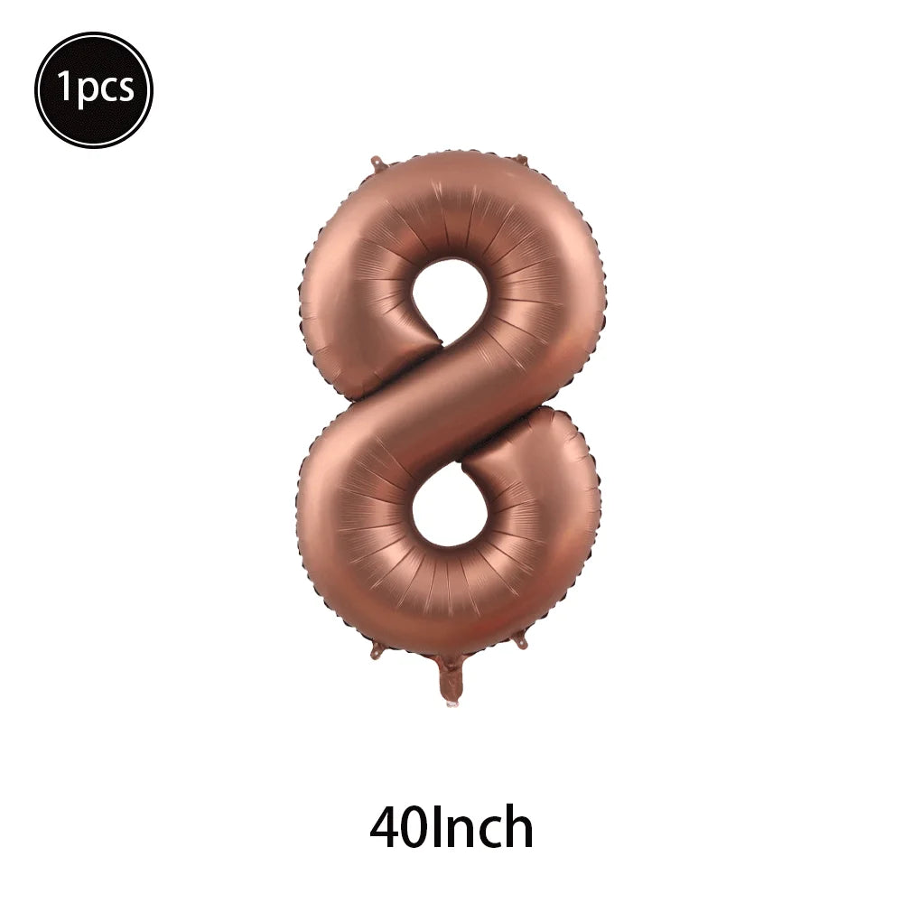 40 Inch Brown Number Balloon